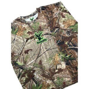 Bucked Up Men’s XL Neon Green Realtree APG Deer Hunting Lightweight Camo Shirt